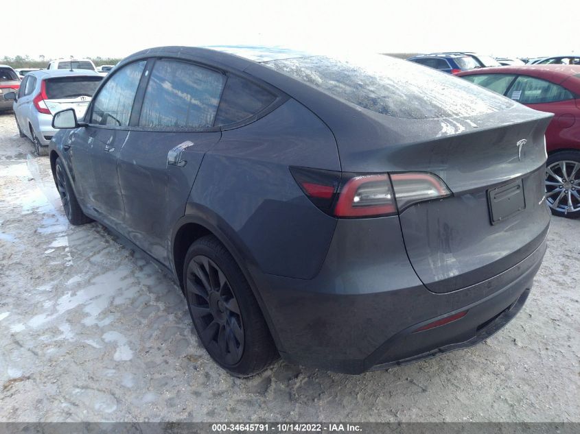 2022 TESLA MODEL Y LONG RANGE VIN: 7SAYGDEE1NF515773