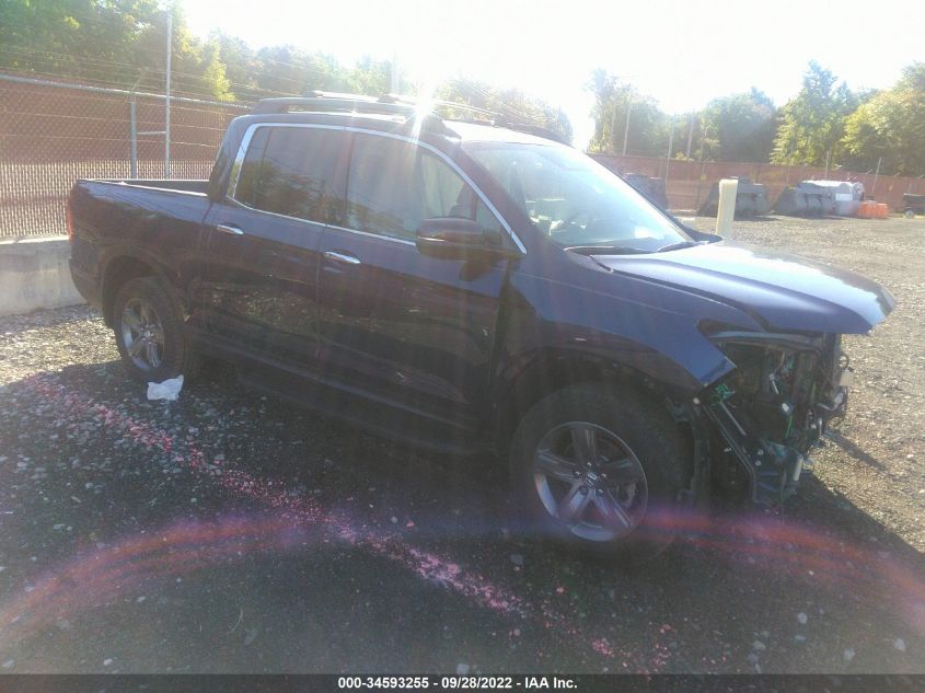 2022 HONDA RIDGELINE RTL-E VIN: 5FPYK3F77NB001424