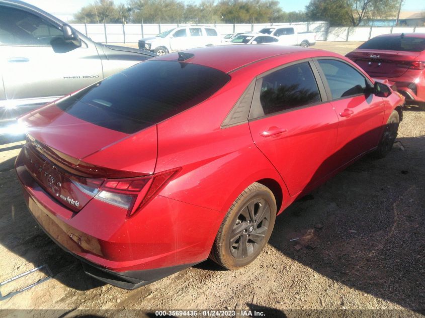 2022 HYUNDAI ELANTRA HYBRID BLUE VIN: KMHLM4AJ4NU018738