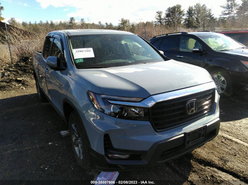 2022 HONDA RIDGELINE RTL VIN: 5FPYK3F51NB035454