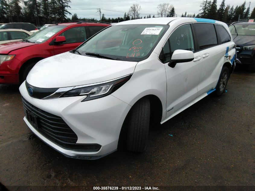 2021 TOYOTA SIENNA LE VIN: 5TDKRKECXMS045012