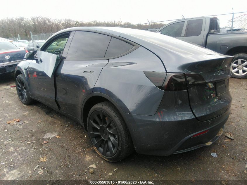 2022 TESLA MODEL Y LONG RANGE VIN: 7SAYGDEE2NA016218