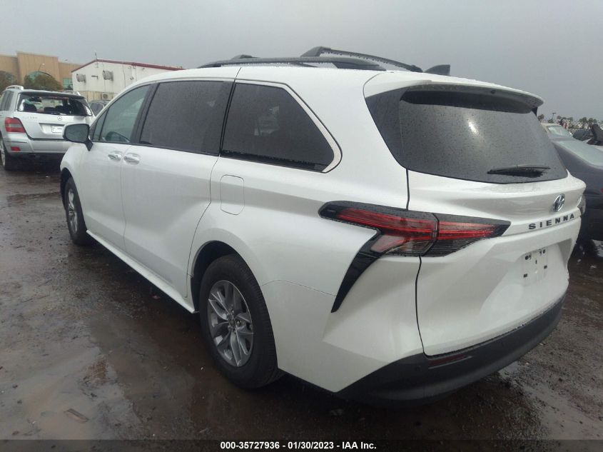 2022 TOYOTA SIENNA XLE VIN: 5TDJRKEC1NS122850