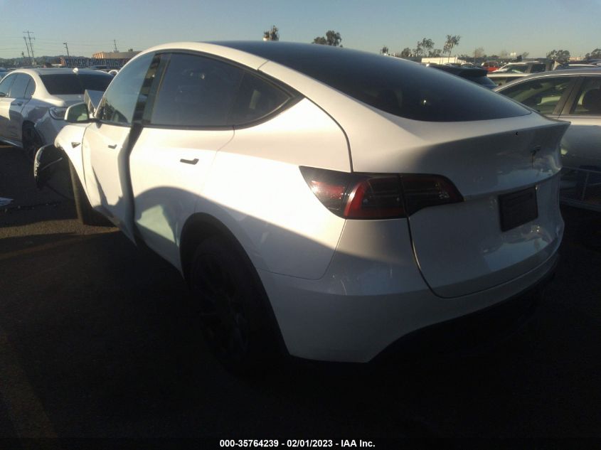 2022 TESLA MODEL Y LONG RANGE VIN: 7SAYGDEE4NF323389