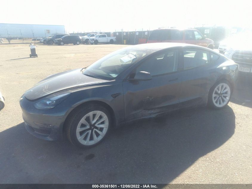 2022 TESLA MODEL 3 LONG RANGE VIN: 5YJ3E1EB1NF328406