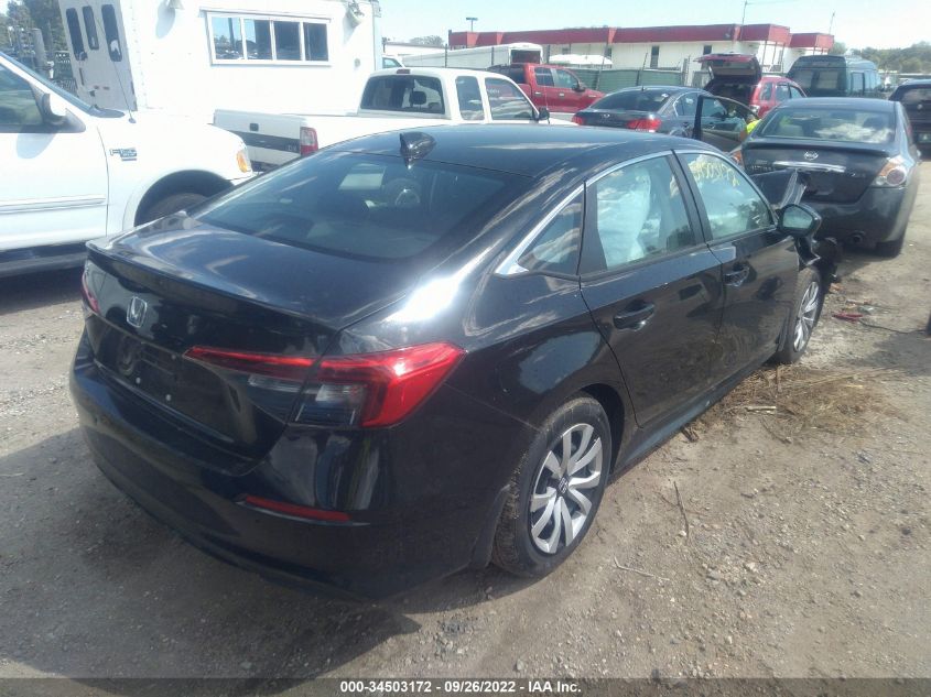 2022 HONDA CIVIC SEDAN LX VIN: 2HGFE2F27NH526324