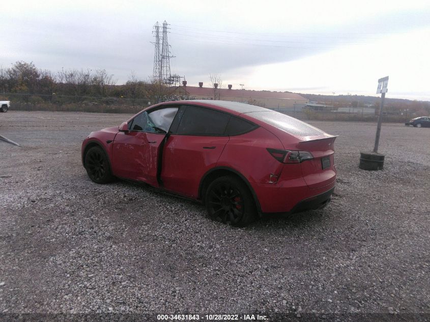 2022 TESLA MODEL Y LONG RANGE VIN: 7SAYGAEEXNF344049