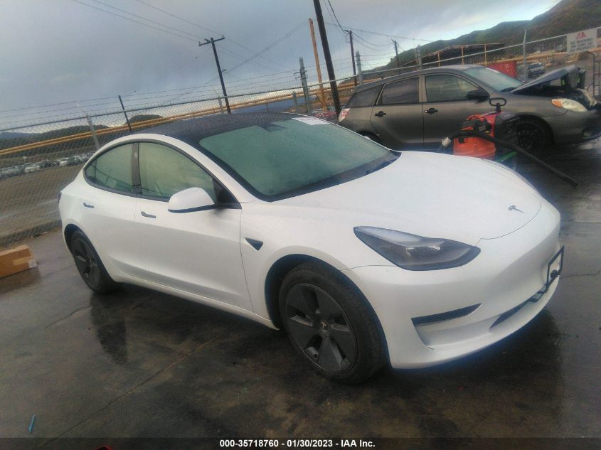2022 TESLA MODEL 3 LONG RANGE VIN: 5YJ3E1EB1NF268921