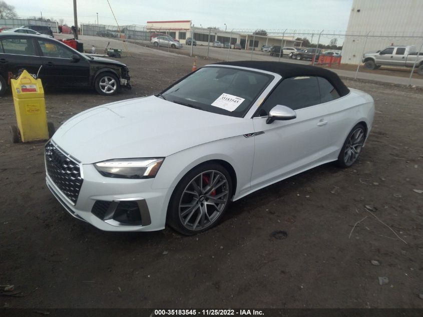 2021 AUDI S5 CABRIOLET PREMIUM PLUS VIN: WAUW4GF57MN000593
