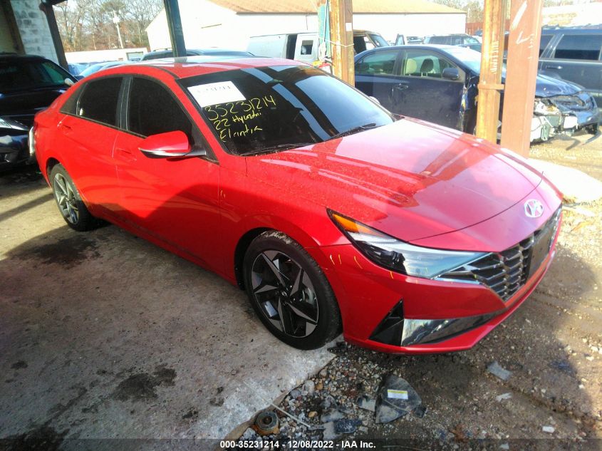 2022 HYUNDAI ELANTRA LIMITED VIN: 5NPLP4AG6NH079437