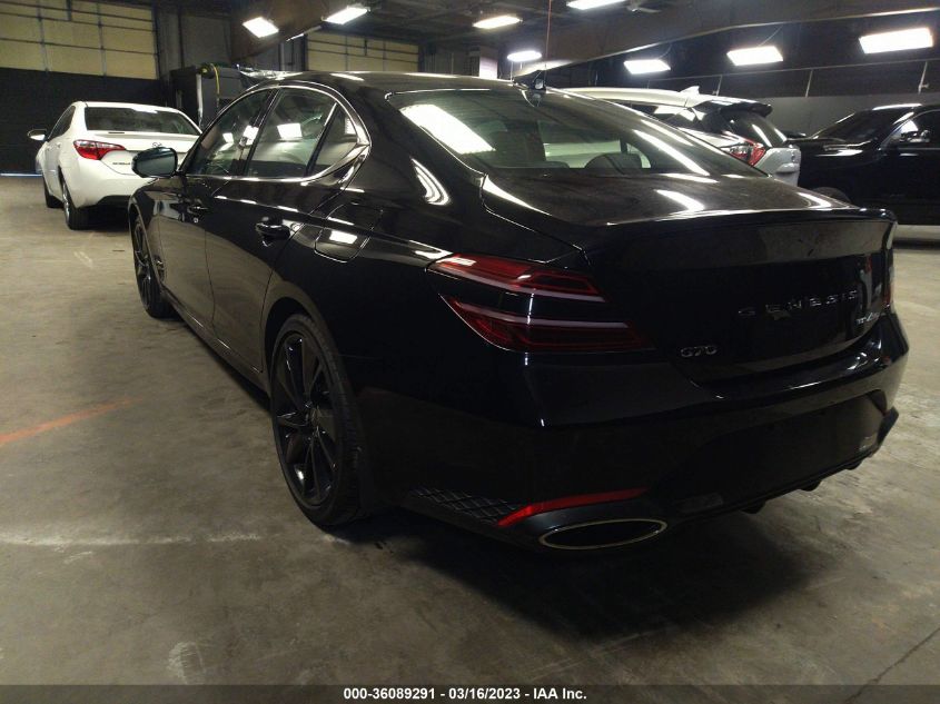2022 GENESIS G70 3.3T VIN: KMTG54TE6NU091128