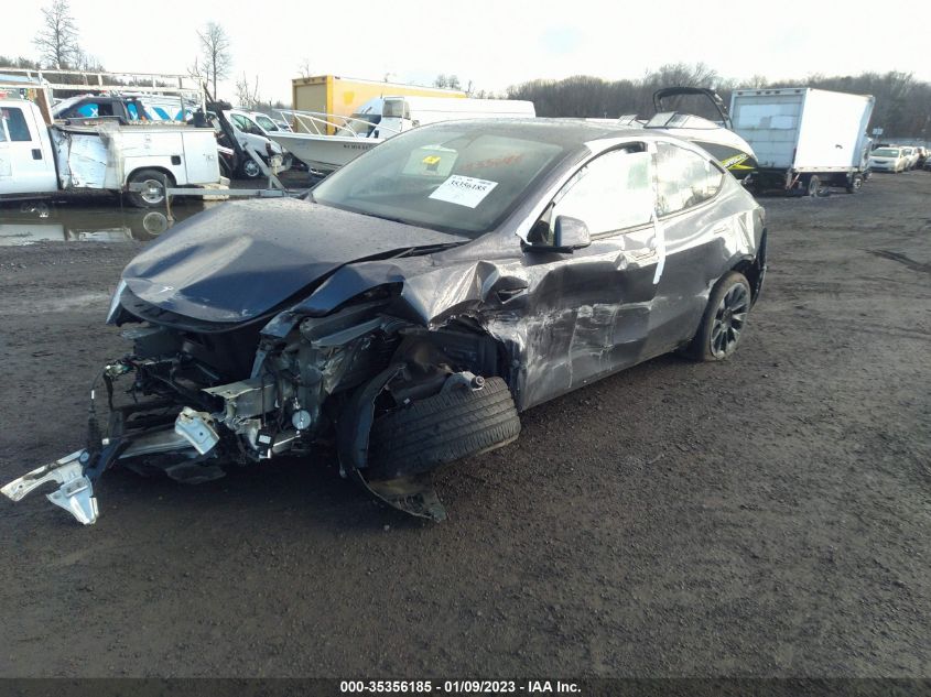 2022 TESLA MODEL Y LONG RANGE VIN: 7SAYGDEE3NF441465
