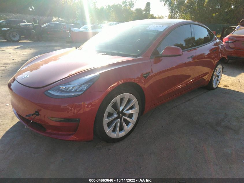 2022 TESLA MODEL 3 LONG RANGE VIN: 5YJ3E1EB6NF244436