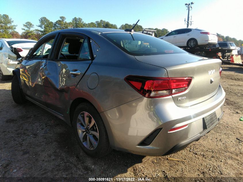2022 KIA RIO S VIN: 3KPA24AD9NE487107