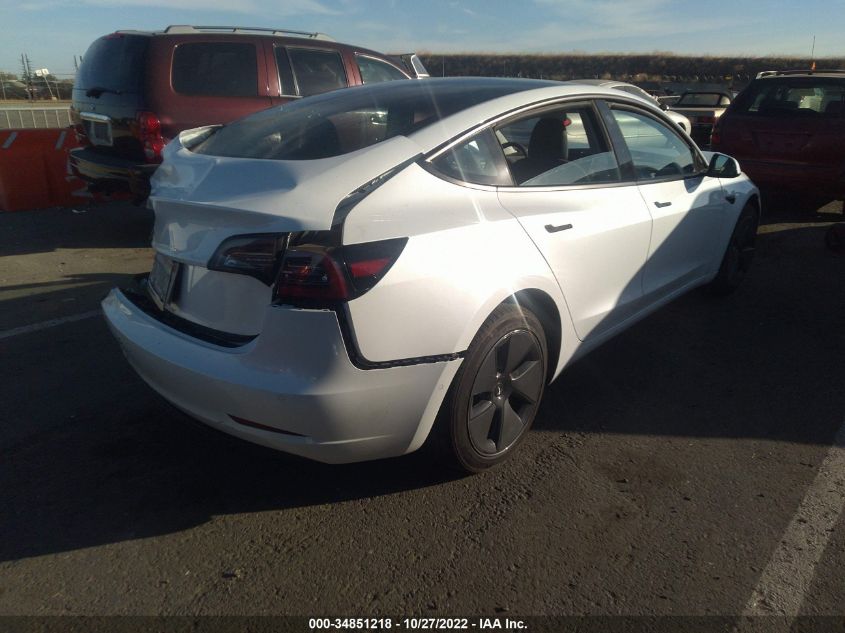 2022 TESLA MODEL 3 VIN: 5YJ3E1EA8NF147908