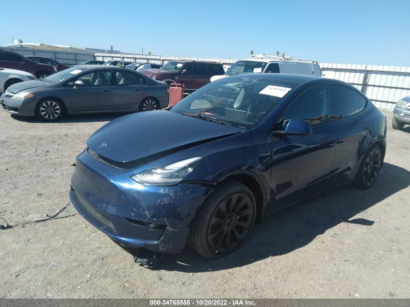 2022 TESLA MODEL Y LONG RANGE VIN: 7SAYGAEE9NF400739