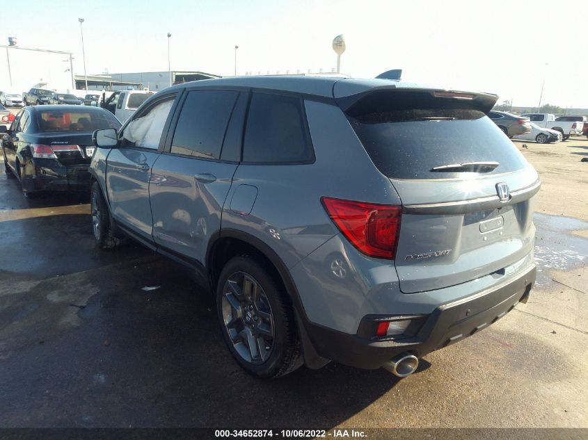 2022 HONDA PASSPORT EX-L VIN: 5FNYF7H53NB006135