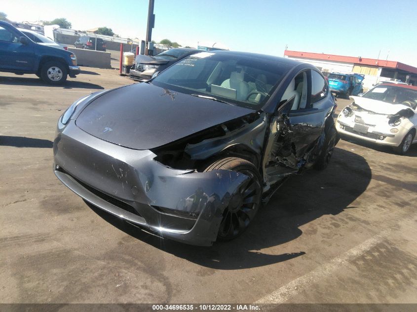 2022 TESLA MODEL Y PERFORMANCE VIN: 7SAYGDEF1NF406786