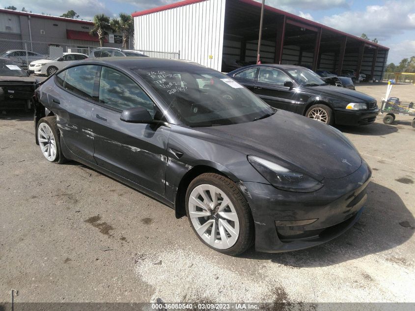 2022 TESLA MODEL 3 LONG RANGE VIN: 5YJ3E1EBXNF272045