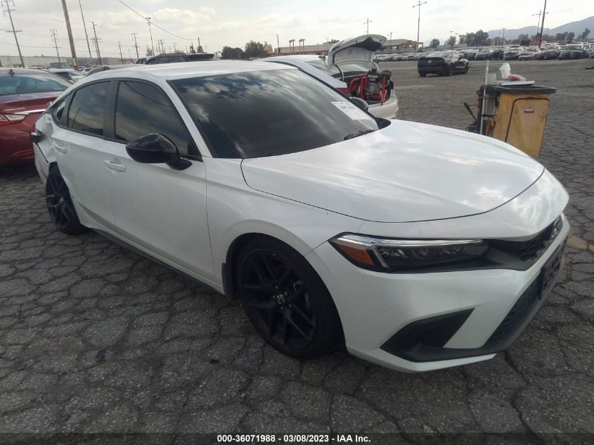 2022 HONDA CIVIC HATCHBACK SPORT VIN: 19XFL2H8XNE013456