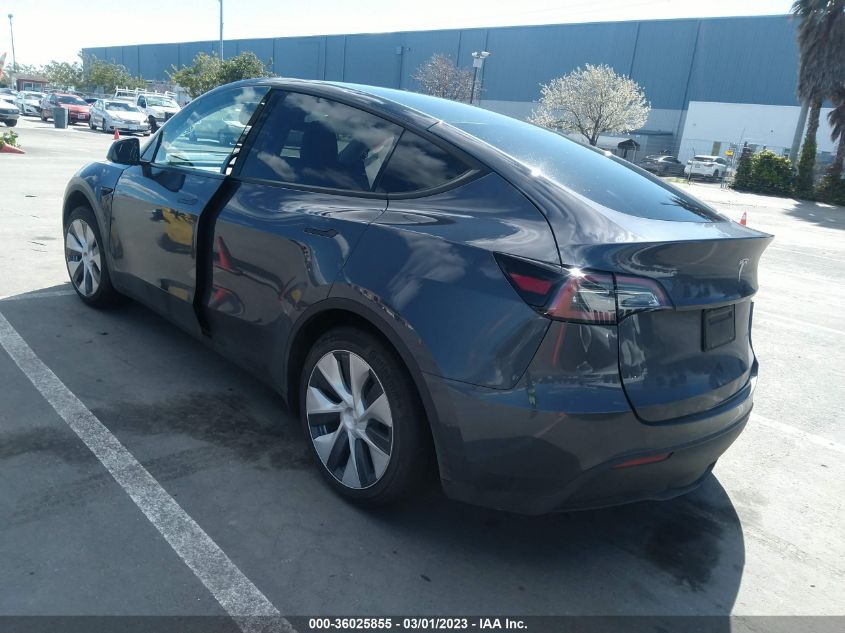 2022 TESLA MODEL Y LONG RANGE VIN: 7SAYGAEE7NF555158