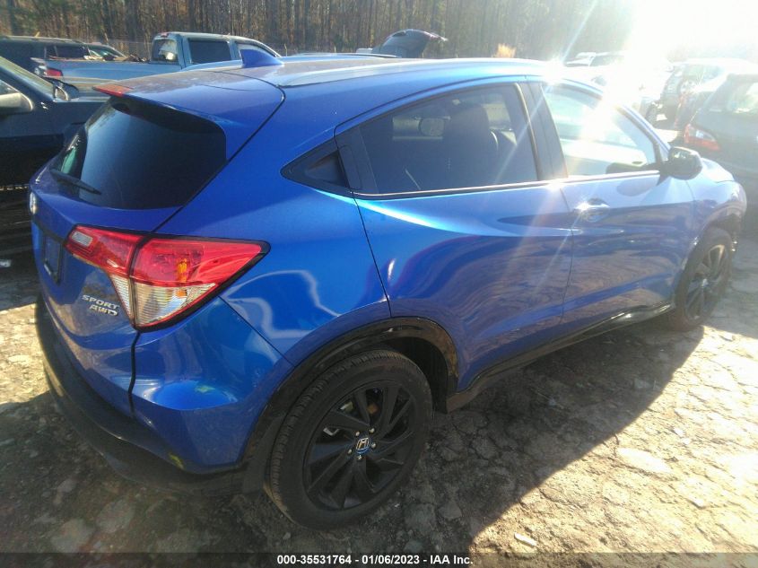 2022 HONDA HR-V SPORT VIN: 3CZRU6H12NM768332