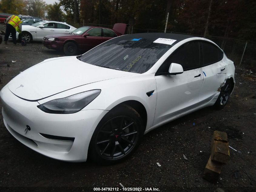 2022 TESLA MODEL 3 LONG RANGE VIN: 5YJ3E1EB3NF112038