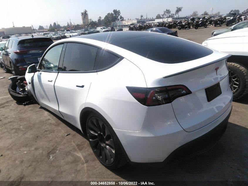 2022 TESLA MODEL Y PERFORMANCE VIN: 7SAYGDEF6NF398264