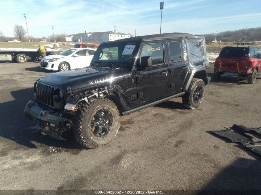 2021 JEEP WRANGLER UNLIMITED WILLYS VIN: 1C4HJXDN7MW744597