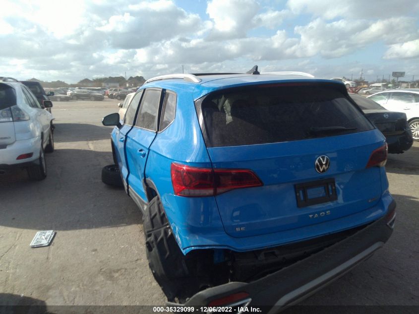 2022 VOLKSWAGEN TAOS SE VIN: 3VVPX7B23NM032108