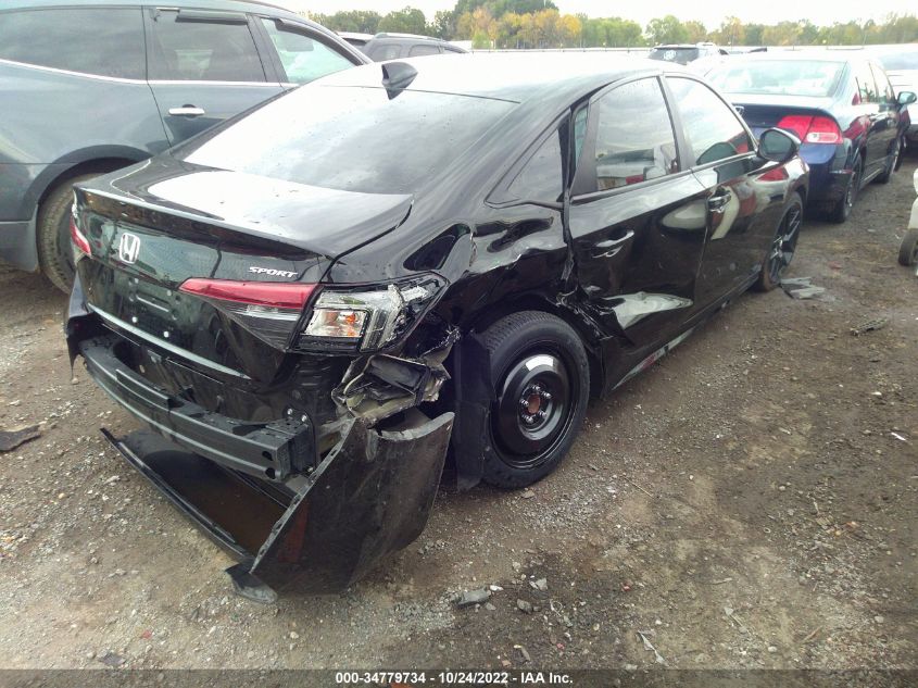 2022 HONDA CIVIC SEDAN SPORT VIN: 2HGFE2F51NH501106