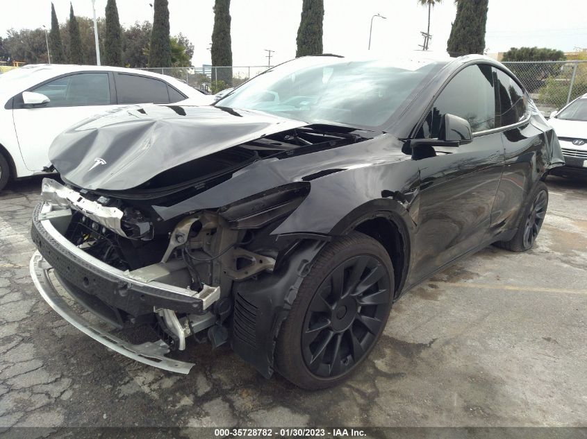 2022 TESLA MODEL Y LONG RANGE VIN: 7SAYGDEE7NF441131