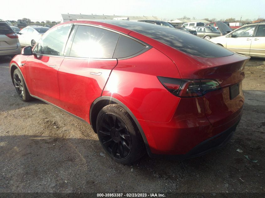 2022 TESLA MODEL Y LONG RANGE VIN: 7SAYGDEE0NF318979