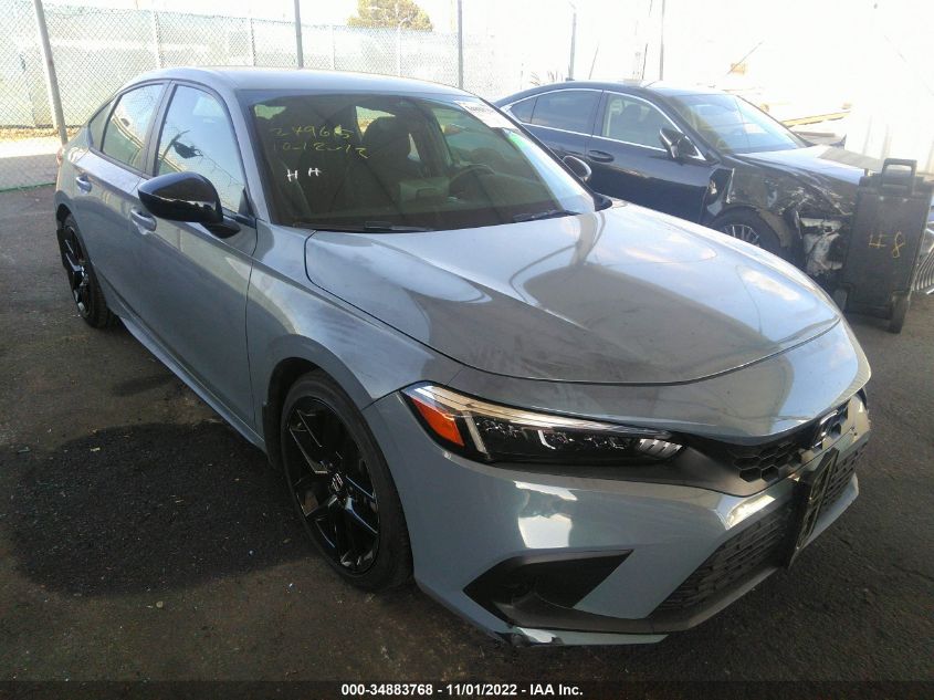2022 HONDA CIVIC HATCHBACK SPORT VIN: 19XFL2H86NE008240