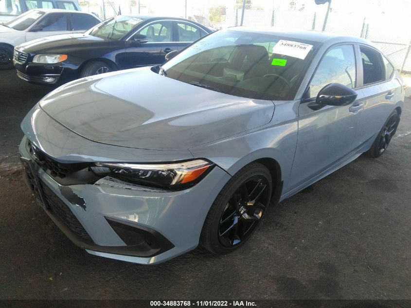 2022 HONDA CIVIC HATCHBACK SPORT VIN: 19XFL2H86NE008240