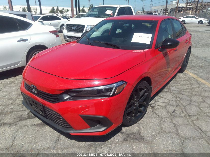 2022 HONDA CIVIC SEDAN SPORT VIN: 2HGFE2F5XNH556587