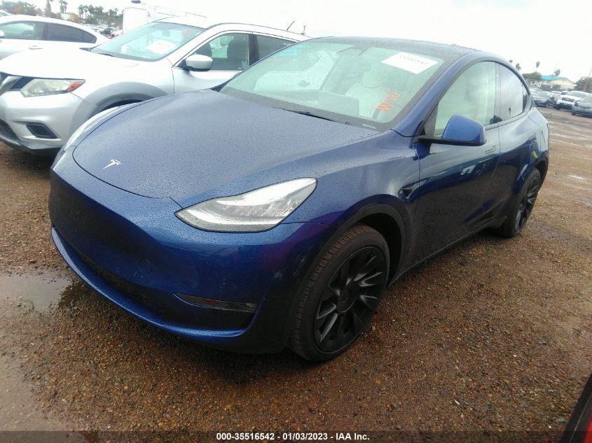 2021 TESLA MODEL Y LONG RANGE VIN: 5YJYGDEE8MF277156
