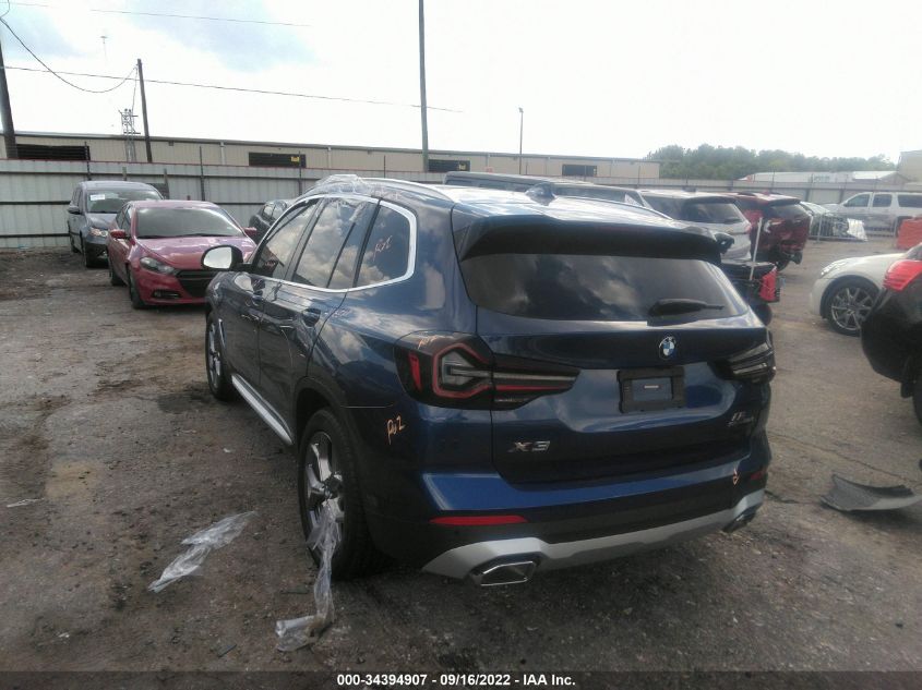 2022 BMW X3 SDRIVE30I VIN: 5UX43DP09N9J98097