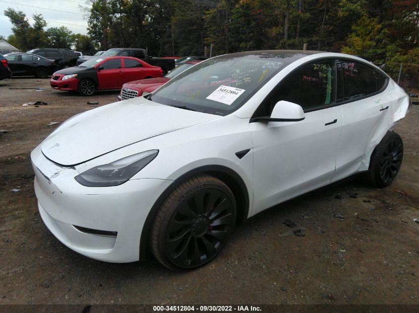 2022 TESLA MODEL Y PERFORMANCE VIN: 7SAYGDEF6NF454560
