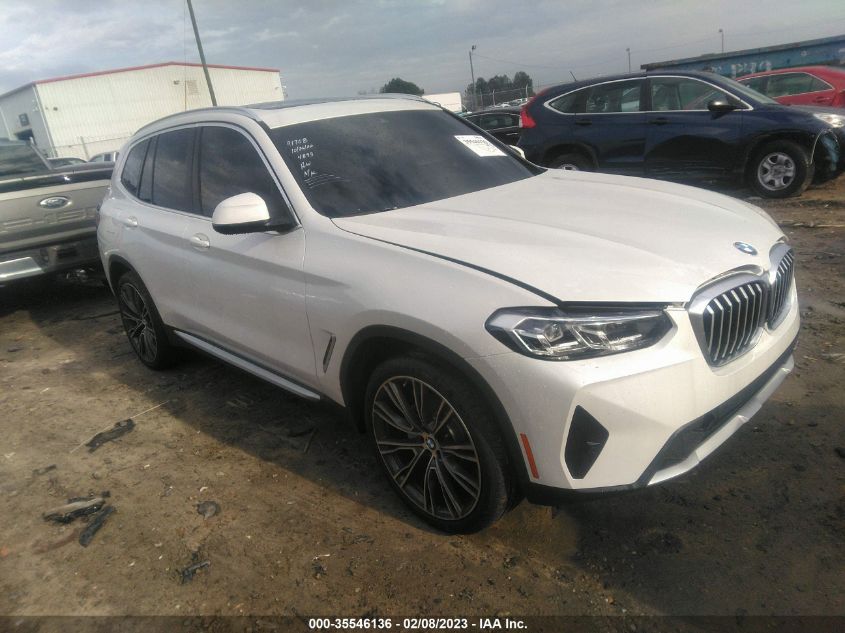 2022 BMW X3 SDRIVE30I VIN: 5UX43DP05N9N34893