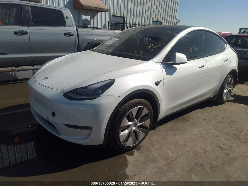 2022 TESLA MODEL Y LONG RANGE VIN: 7SAYGDEE9NF366240