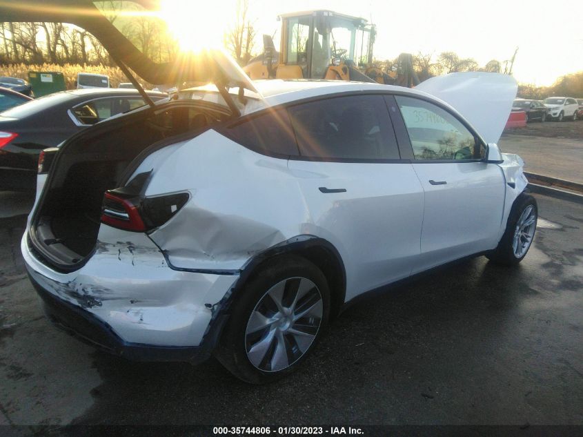 2022 TESLA MODEL Y LONG RANGE VIN: 7SAYGDEE0NF435624