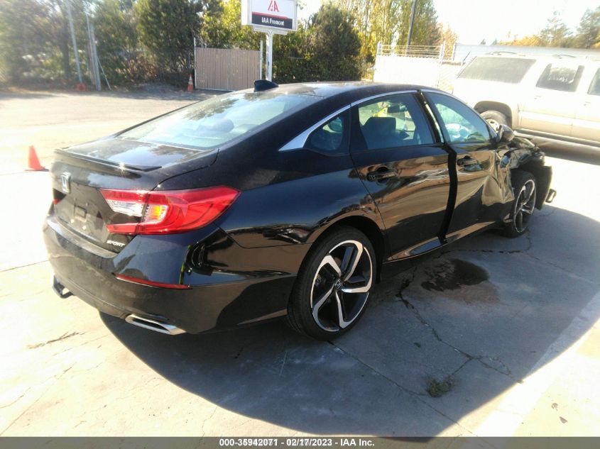 2022 HONDA ACCORD SEDAN SPORT VIN: 1HGCV1F38NA065168