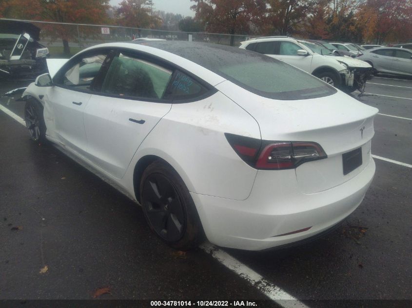 2022 TESLA MODEL 3 LONG RANGE VIN: 5YJ3E1EBXNF120573