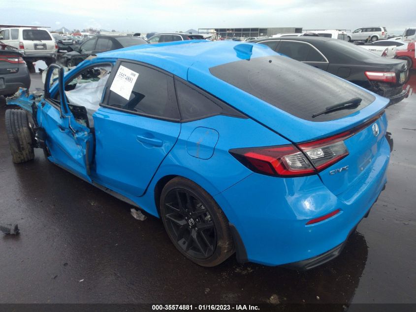 2022 HONDA CIVIC HATCHBACK SPORT VIN: 19XFL2H89NE018325