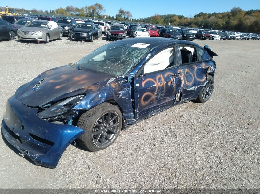2022 TESLA MODEL 3 LONG RANGE VIN: 5YJ3E1EBXNF334561