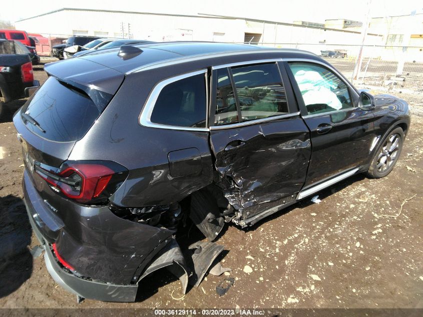 2022 BMW X3 XDRIVE30I VIN: 5UX53DP00N9K66663