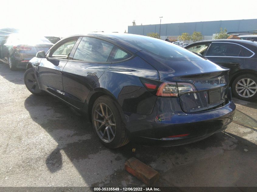 2022 TESLA MODEL 3 VIN: 5YJ3E1EA0NF243645