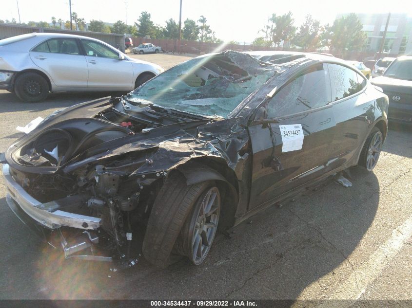 2022 TESLA MODEL 3 LONG RANGE VIN: 5YJ3E1EB8NF134455