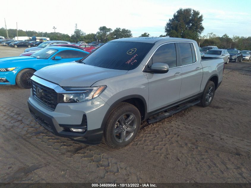 2022 HONDA RIDGELINE RTL VIN: 5FPYK3F59NB031667